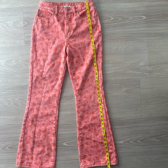BDG Pink Floral Flare Jeans - Picture 6 of 7